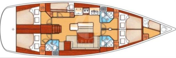 alquiler velero oceanis 50 layout